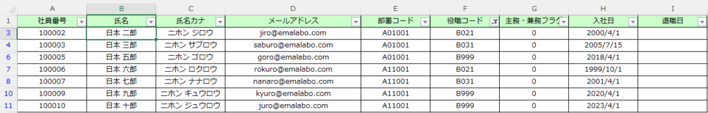 AutoFilter実行結果3